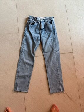 Classic Womens Light Blue Straight-Leg Jeans